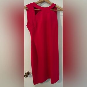 Calvin Klein Vibrant Red Asymmetrical Dress